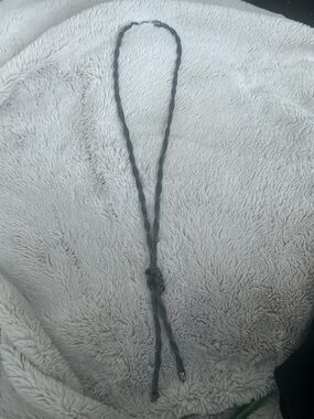 Braided Black Rope Necklace with Knot Detail